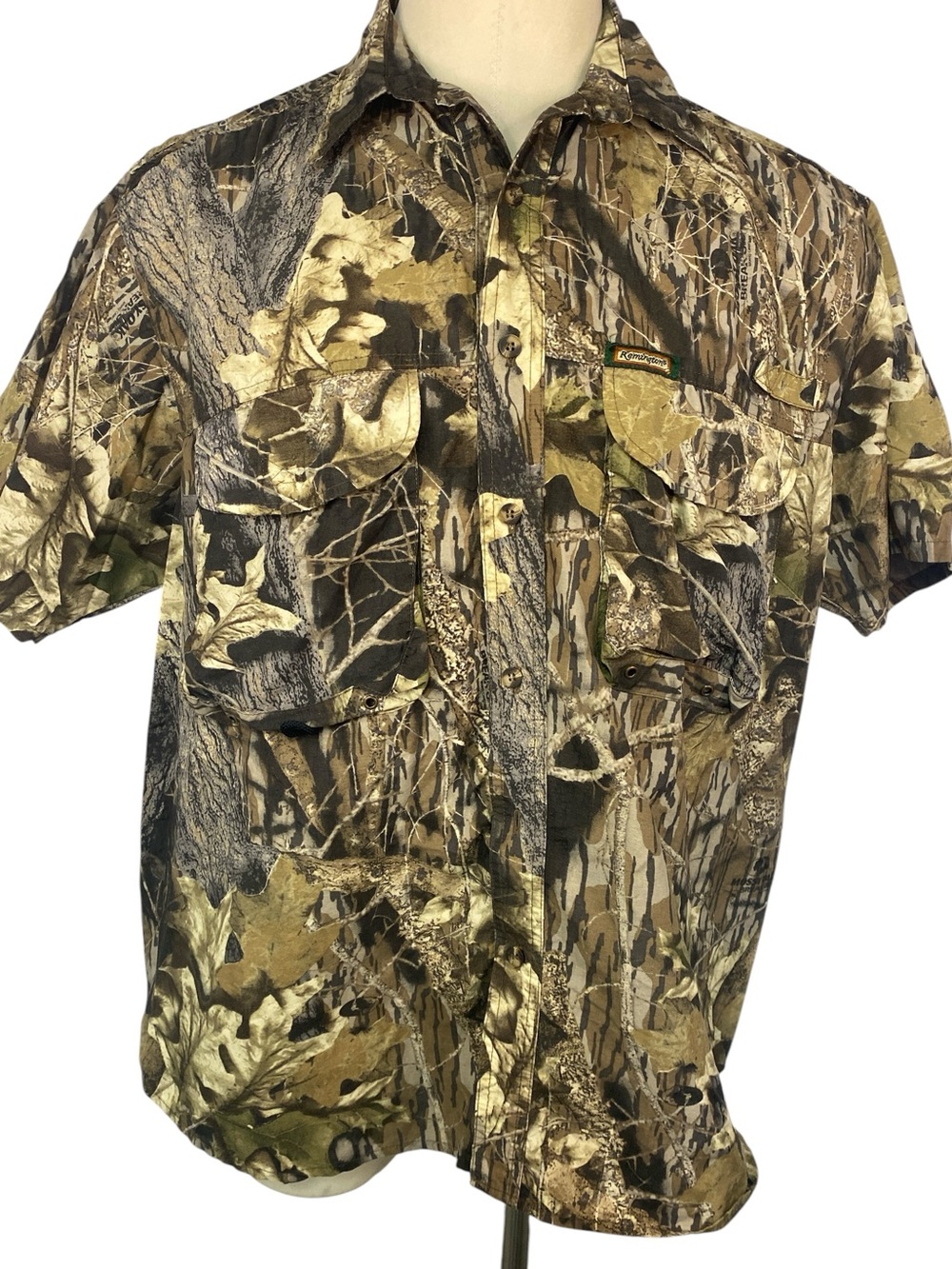 Remington Mossy Oak Camouflage Short-Sleeve Button-Up Shirt Men’s XL